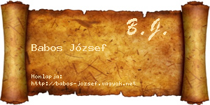 Babos József névjegykártya